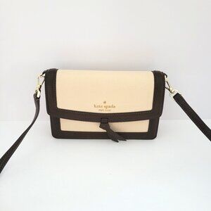 Kate Spade KM610 Knot Colorblock Pebbled Mini Crossbody Handbag Milk Glass